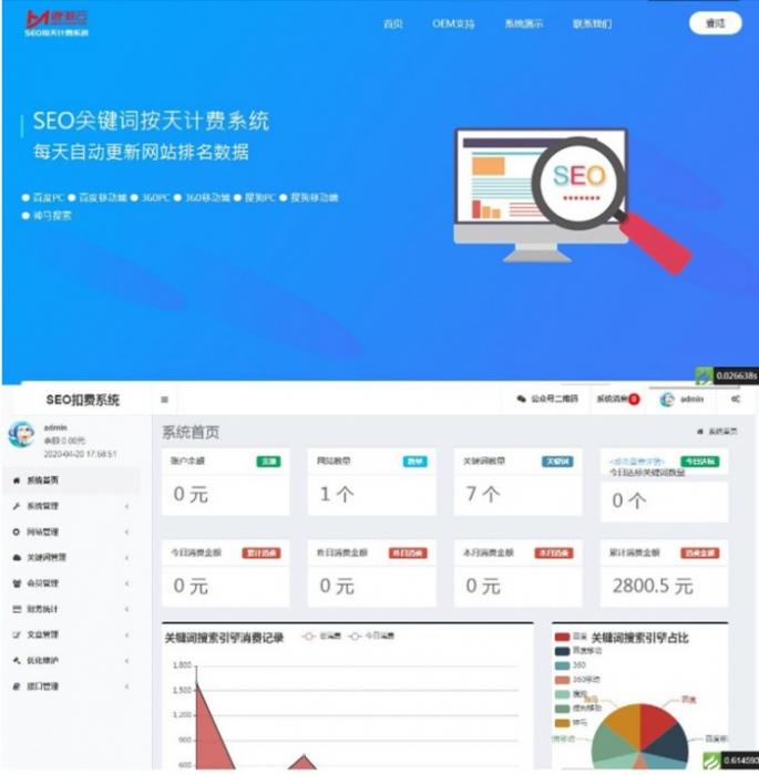 最新按天扣费的SEO系统网站源码 免费分享 附图文安装教程-酷库源码网